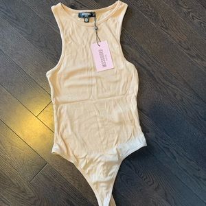 Missguided Cream Coloured Bodysuit size 4 BNWT